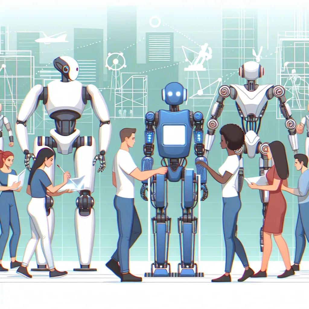 "Robótica colaborativa y exoesqueletos en acción: trabajadores utilizando tecnología avanzada en un entorno industrial moderno, destacando la tendencia nacional hacia la automatización y la colaboración humano-máquina."