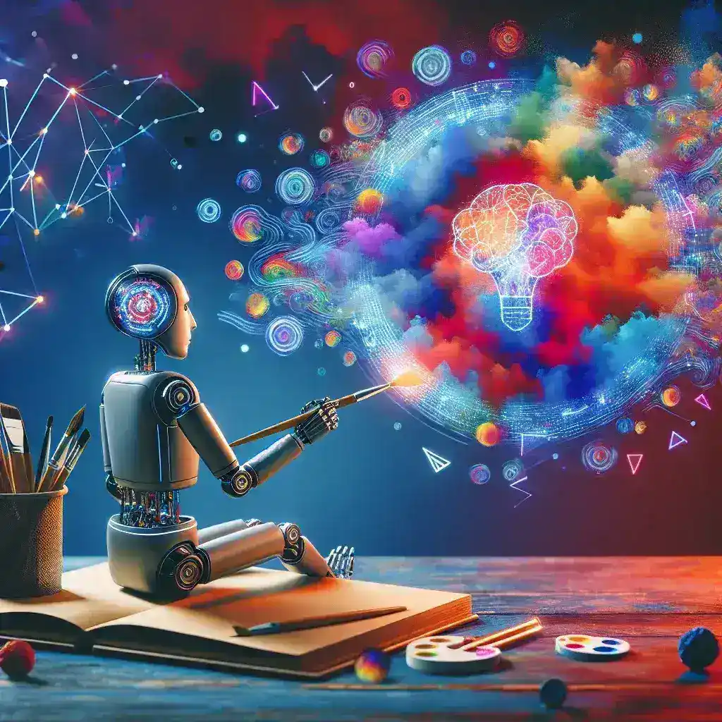 "Grupo de creadores de contenido utilizando herramientas de inteligencia artificial para innovar en la producción digital en 2024, destacando la transformación creativa en el mundo digital."