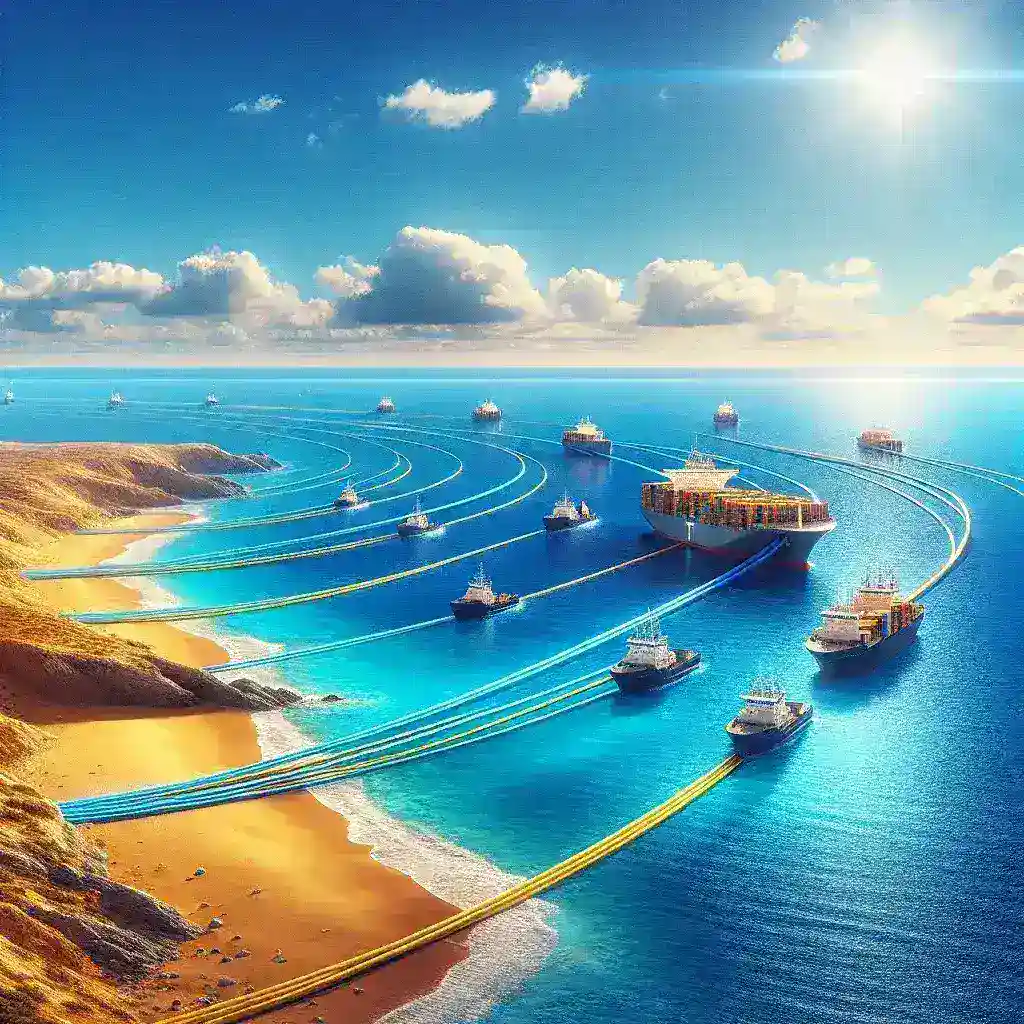 "Nuevo nodo de cable submarino en las costas españolas, fortaleciendo la infraestructura de conexión europea con tecnología avanzada."