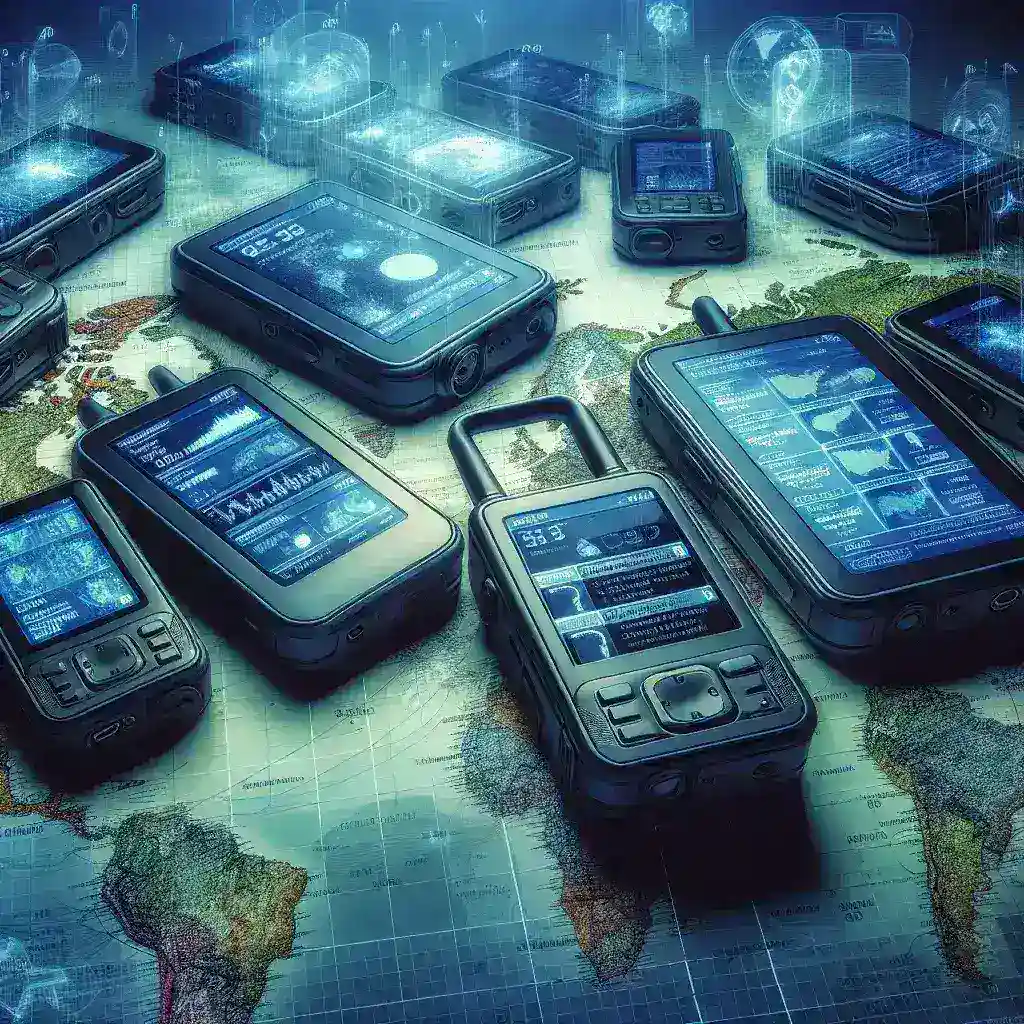 "Dispositivos portátiles para monitorear la contaminación en tiempo real, ilustrando tecnología avanzada para la detección de contaminantes ambientales."